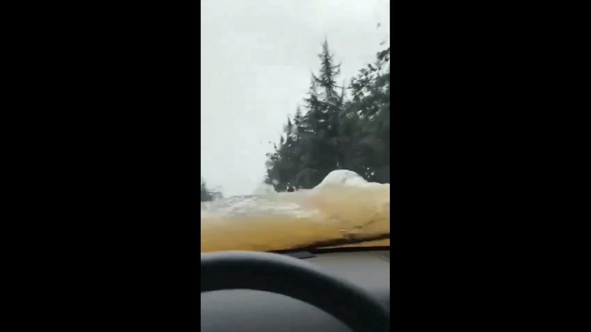 中國各地近期水災頻發，江西省九江市一位民眾本想駕車逃難，但車外的淹水水位過高，導致該名車主受困在車內。 圖：擷取自 @whyyoutouzhele X 分享影片