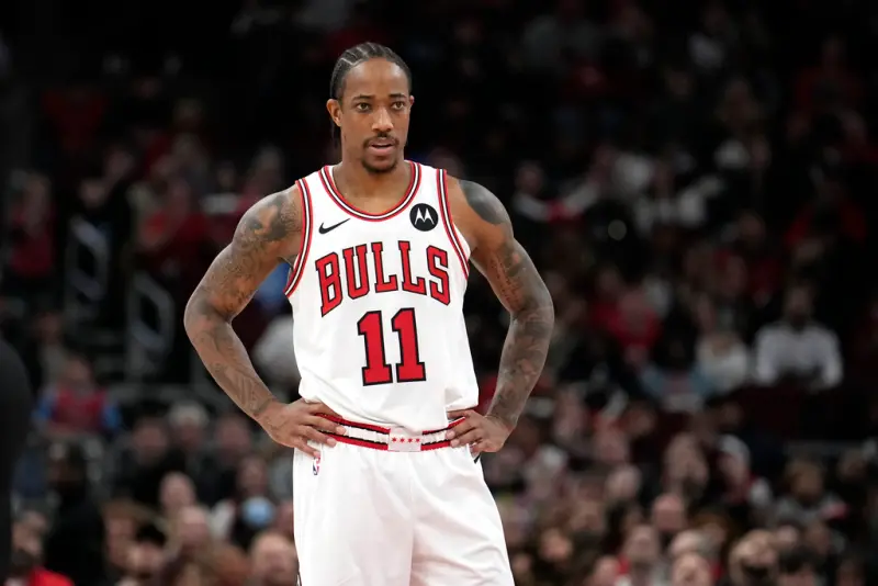 ▲NBA美國職籃芝加哥公牛明星後衛DeMar DeRozan現為自由球員，傳出有許多球隊對他頗感興趣，去年的西區爐主馬刺也有意找回他。（圖／美聯社／達志影像）