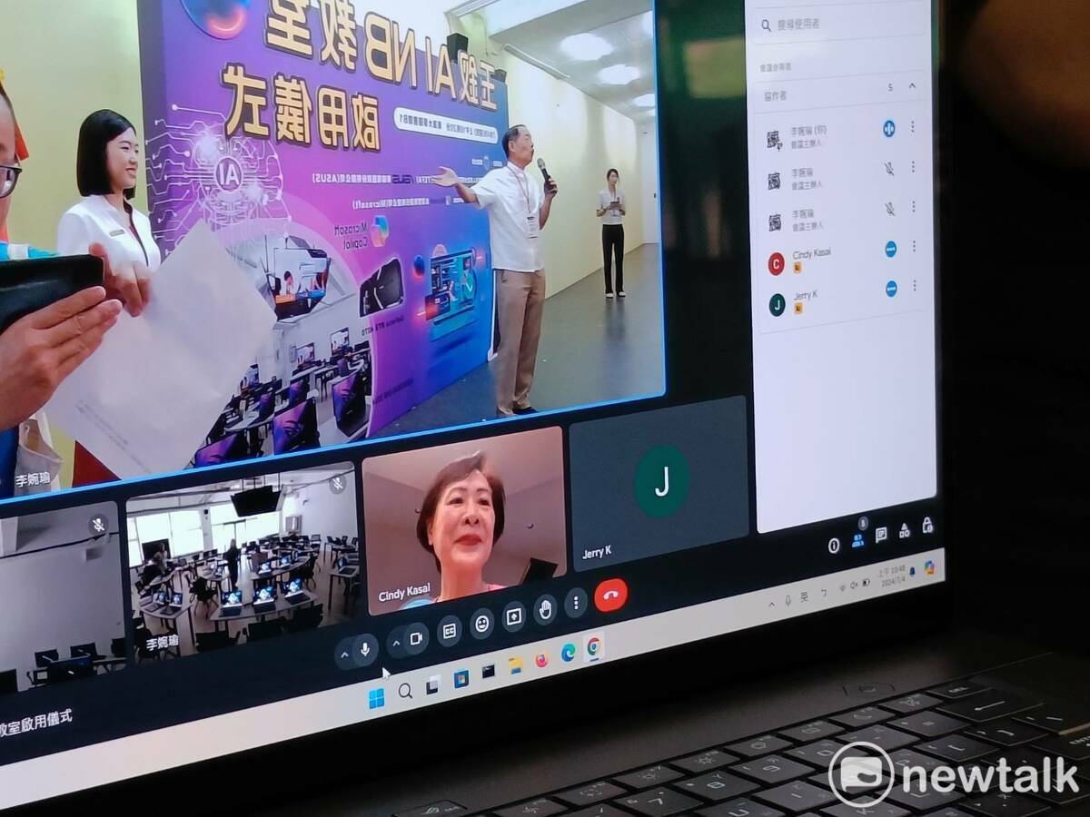 東海校友賴正秋透過視訊全程參與啟用儀式。 圖：唐復年/攝
