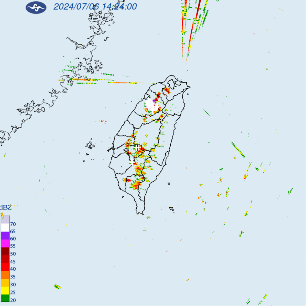 今(6)日苗栗至新北、南投地區及台中以南山區有局部大雨發生的機率。 圖：翻攝自中央氣象署官網