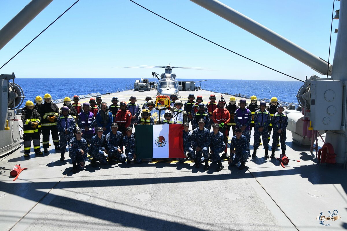 墨西哥的戰車登陸艦「烏蘇馬辛塔號」（ ARM  Usumacinta ）。 翻攝自 X  SEMAR México