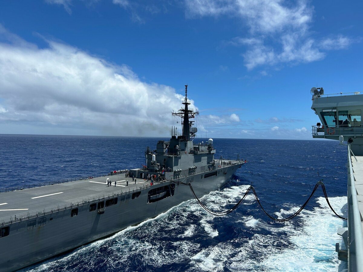 日本海上自衛隊的兩棲運輸艦國東號（JS Kunisaki）。(示意圖) 翻攝自 X  Federal Fleet