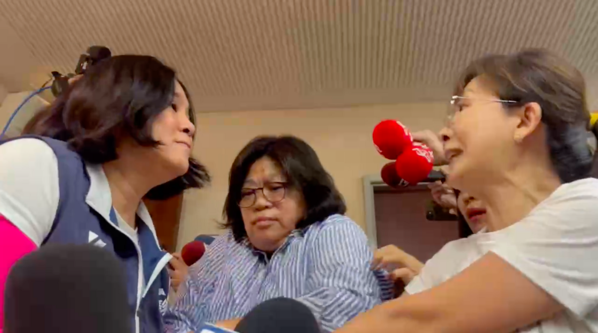 國民黨立委陳玉珍數度攻擊綠委，最終遭洪孟楷勸離。 圖：讀者提供