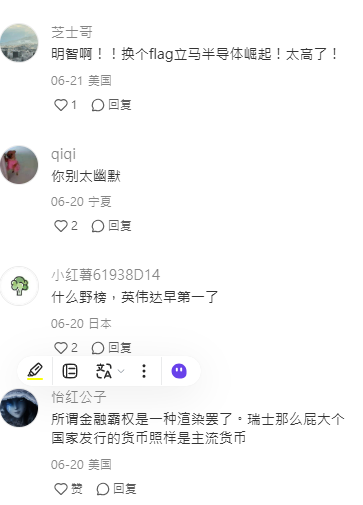 小紅書上一份2024年全球市值排名榜單，位居第10為標有「五星旗」的台積電，引發中國網友熱烈討論。 圖：翻攝自小紅書