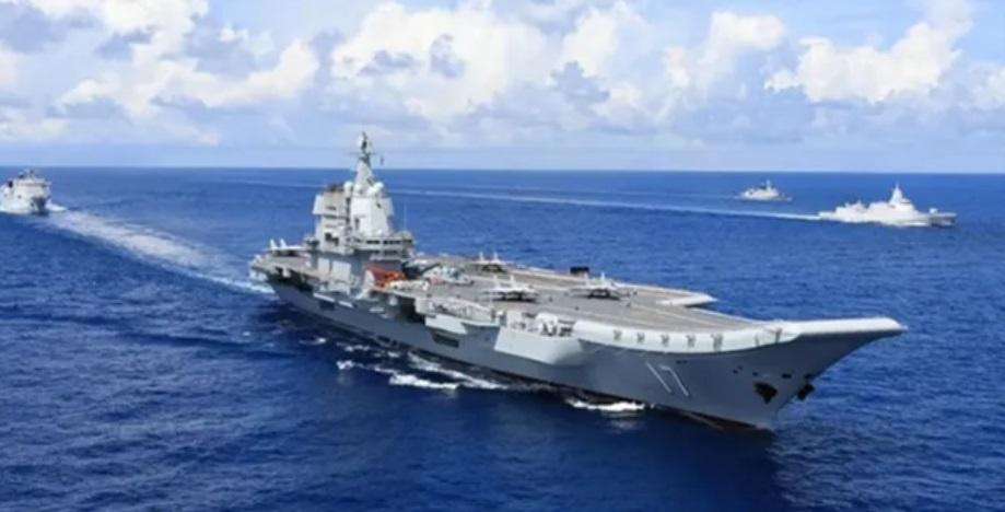 共軍航空母艦「山東艦」。 圖：翻攝自石江月