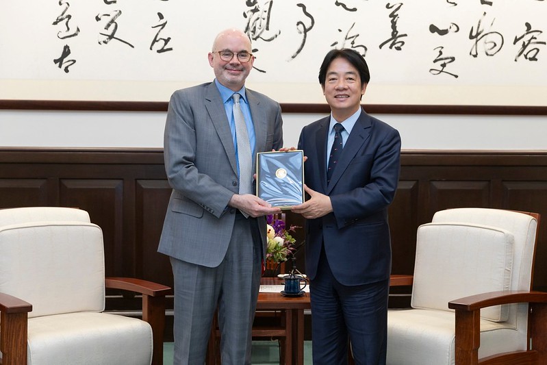 賴清德總統今（10）日上午接見「美國在台協會台北辦事處（AIT/T）新任處長谷立言（Raymond Greene）」。 圖：總統府提供