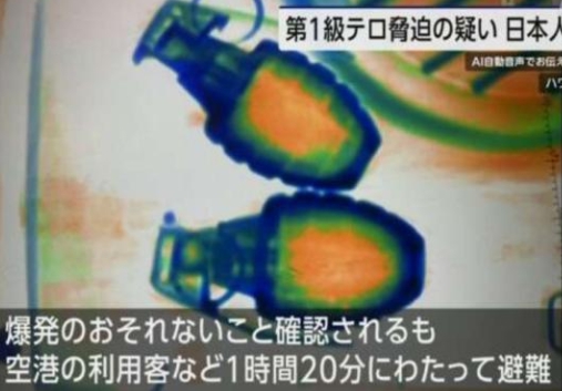 美國夏威夷島希洛機場因在旅客行李中查出手榴彈進入緊急狀態。 圖 : 截圖自NHK電視台
