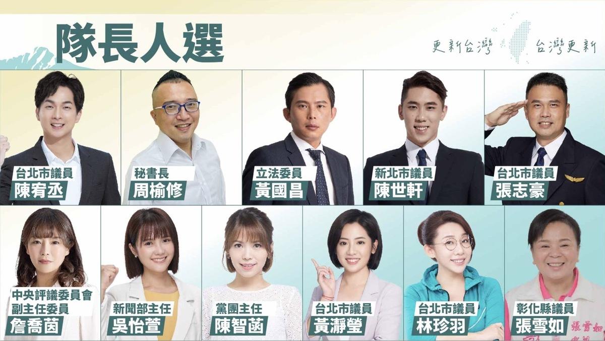 民眾黨黨慶將舉辦趣味「內逗對抗賽」，圖為11位隊長候選人。 圖：民眾黨 / 提供