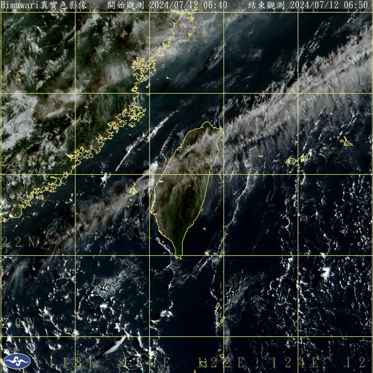 中央氣象局前局長鄭明典今天一早在臉書表示，天空出現卷雲，或許午後對流會弱一點。 圖：中央氣象署／提供