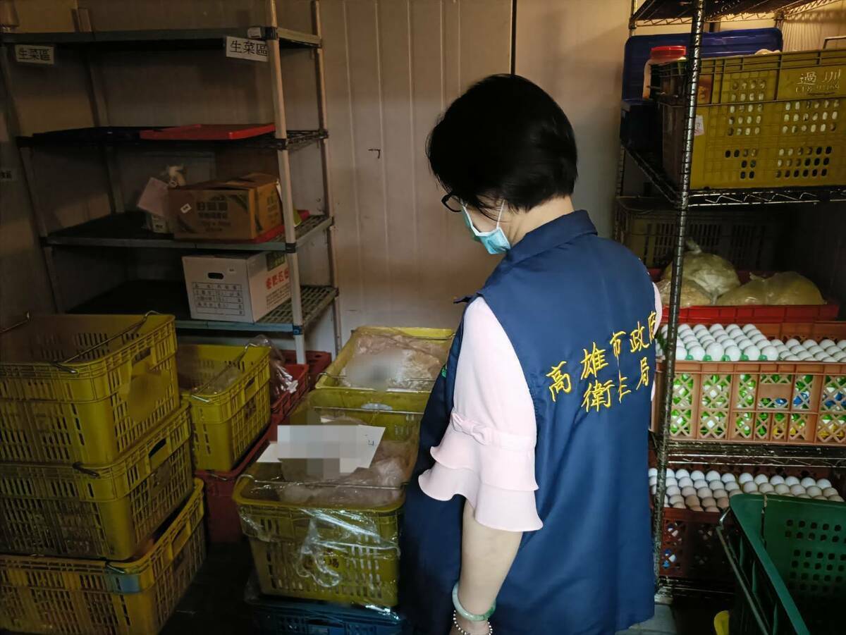 稽查人員稽查預防性下架情形。 圖：高雄市衛生局/提供