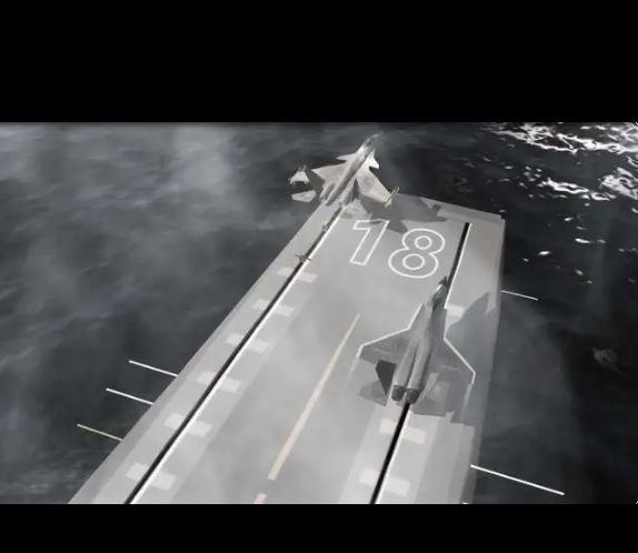 福建號具備電磁彈射器，能使用電磁彈射幫助艦載機起飛。圖為福建號電磁彈射預想圖。 圖：翻攝自 海事先鋒
