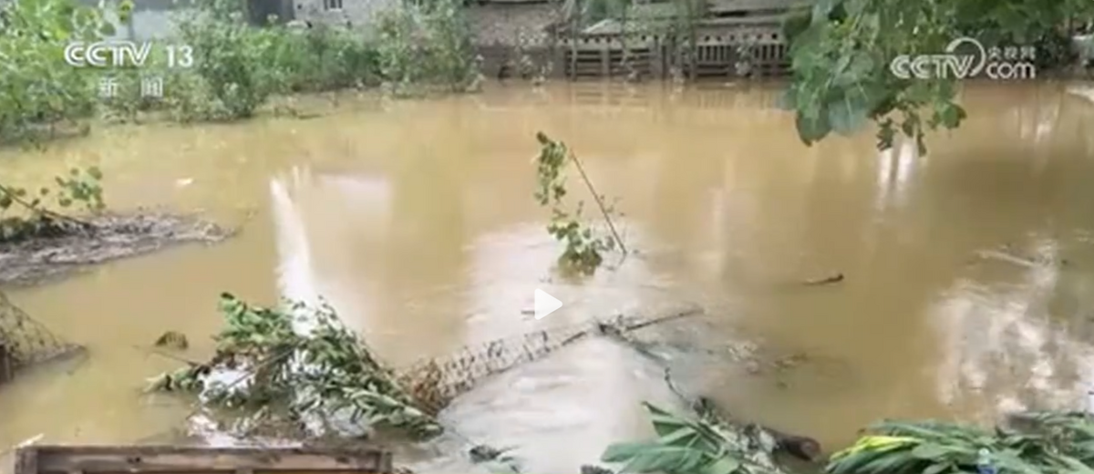 河南已發出暴雨紅色預警。 圖：翻攝自央視新聞