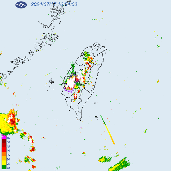 中央氣象署於今(17)日發布大雷雨即時消息，「嘉義市、嘉義縣」大雷雨持續時間至18時30分止。 圖：翻攝自中央氣象署官網