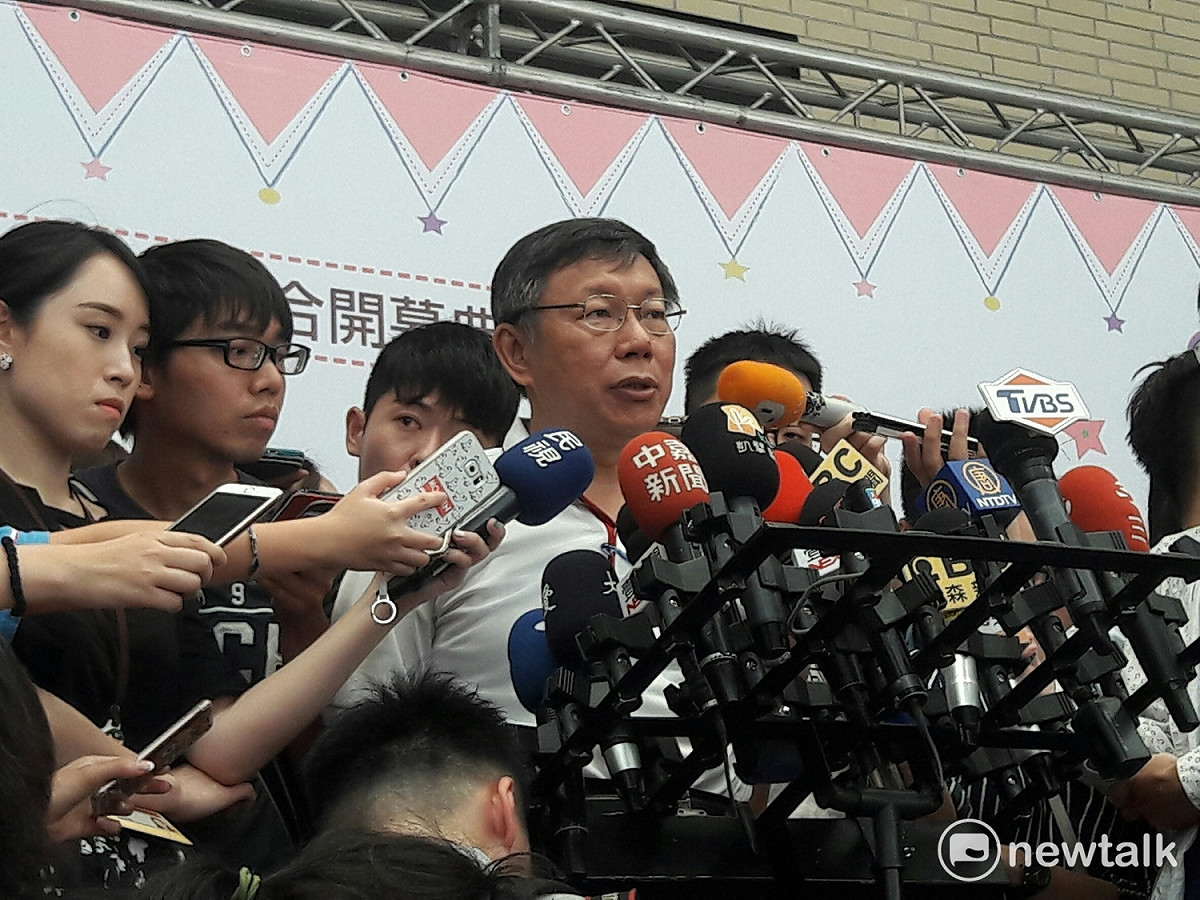 台北市長柯文哲上午出席公共托育中心開幕。 圖 : 張芸嘉／攝