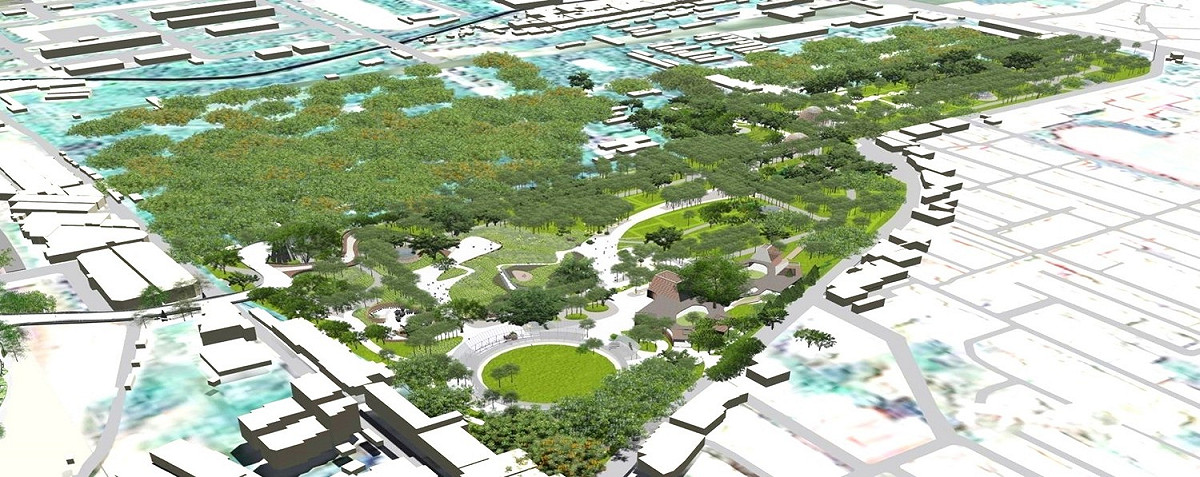 台中世界花卉博覽會后里園區透過過去舊有的建築，打造出保有原始生態的現代建築。 圖：台中市政府建設局提供