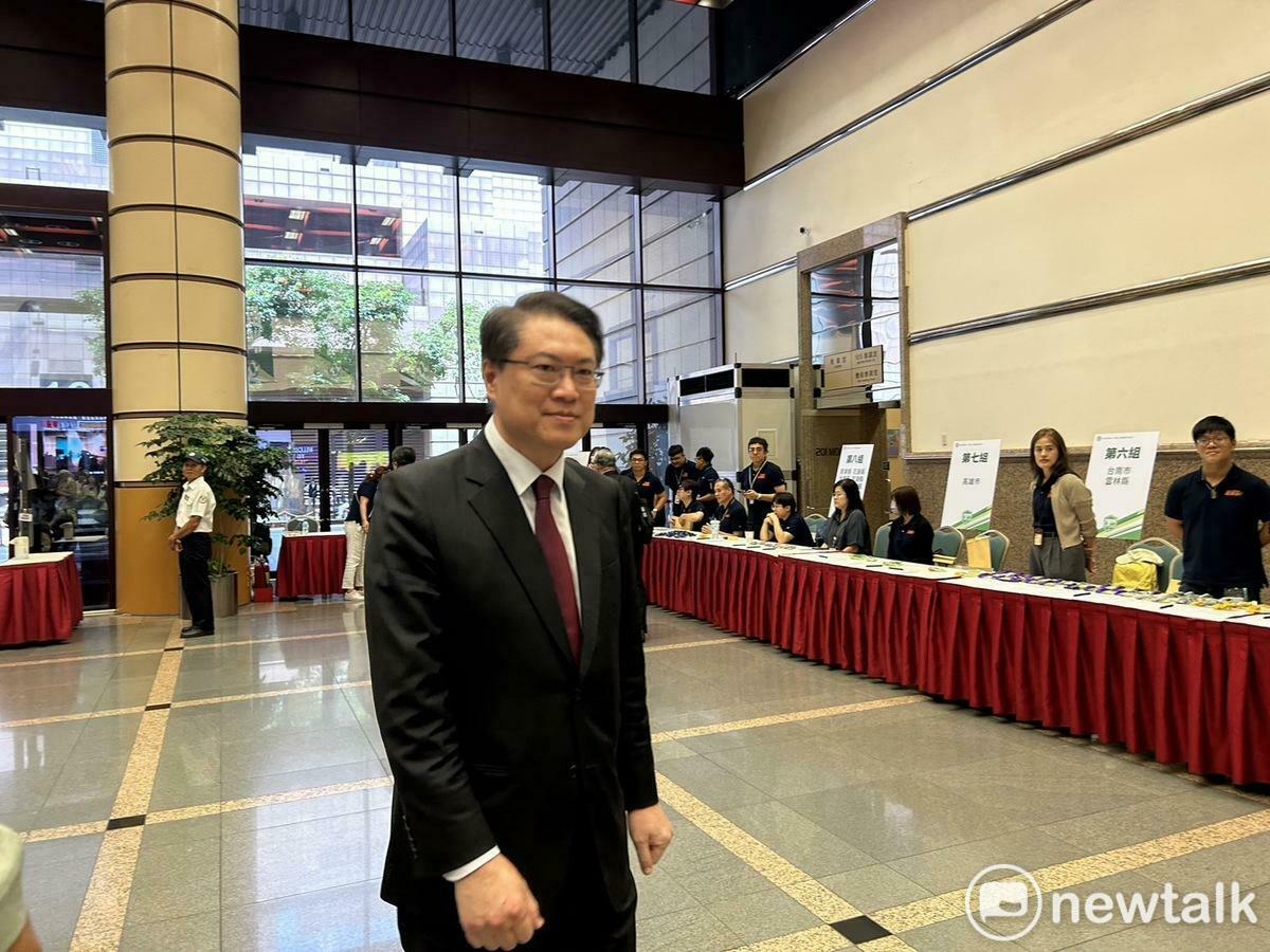 民進黨秘書長林右昌出席全代會。 圖：黃宣尹／攝