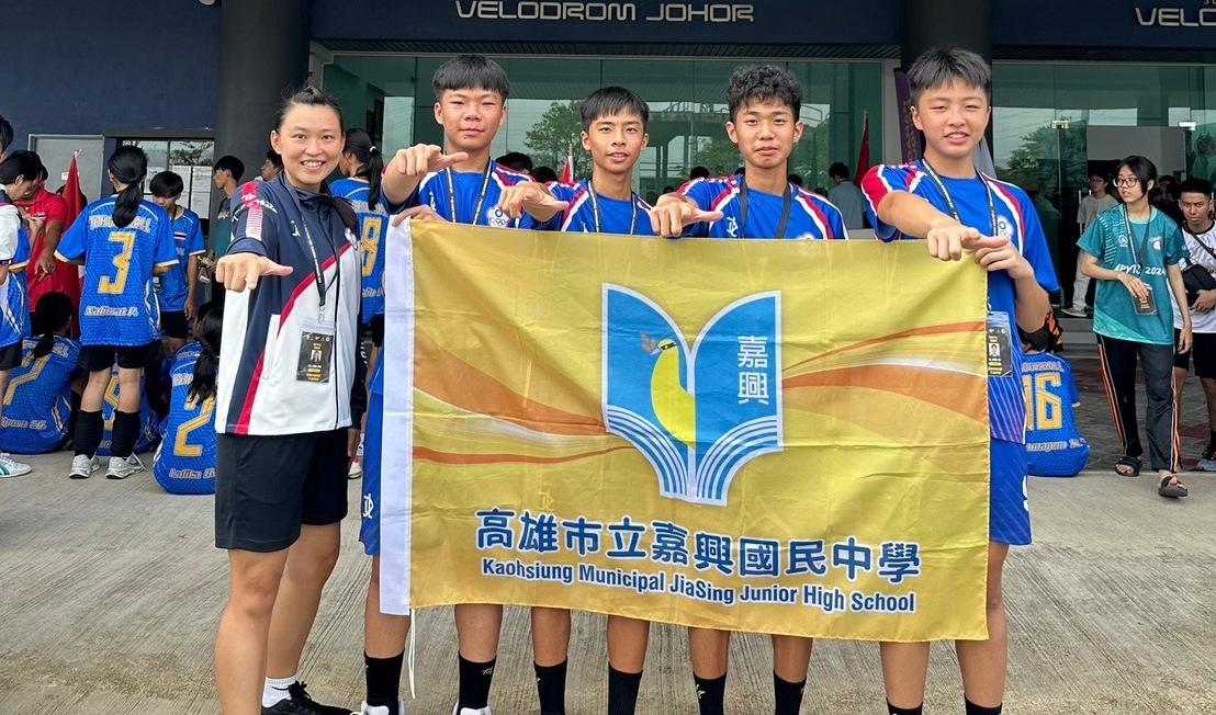中華台北男子15歲組代表隊主力嘉興國中四位國手。 圖：高雄市教育局／提供