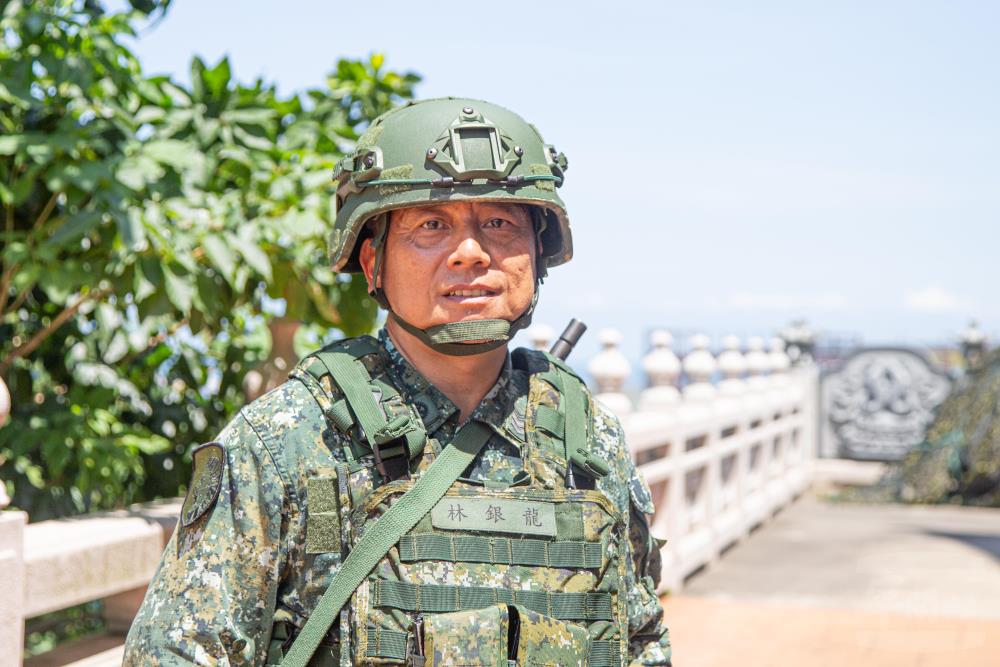 53歲的林銀龍士官長志願教召。 圖：軍聞社提供。
