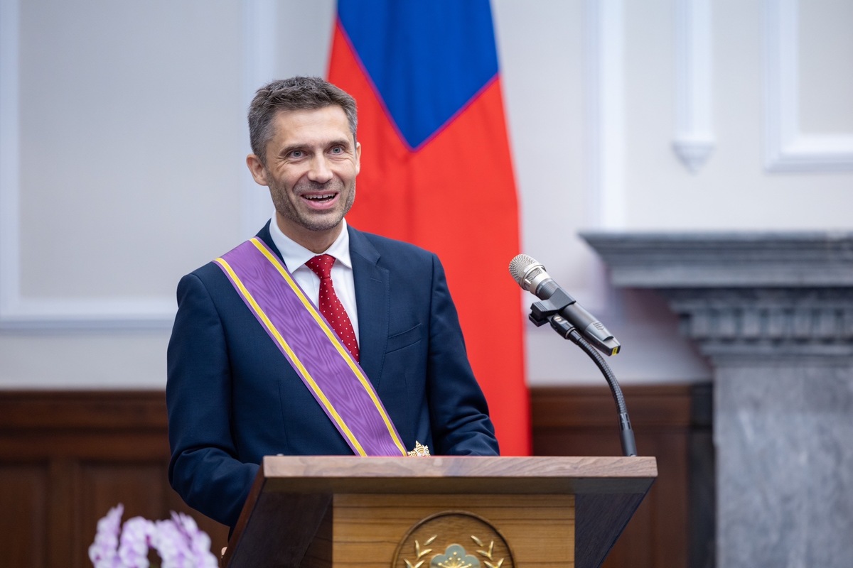 歐洲經貿辦事處長高哲夫（Filip Grzegorzewski）將卸任離台。 圖：總統府提供