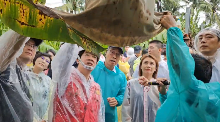 總統賴清德赴高雄美濃視察災損。 圖：高雄市政府提供