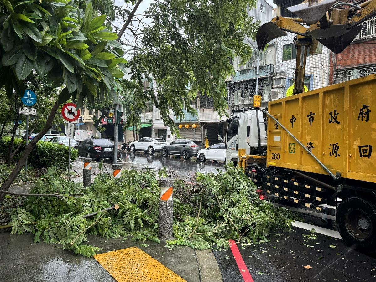 台中市的災情以路樹倒伏最多。 圖：台中市政府/提供