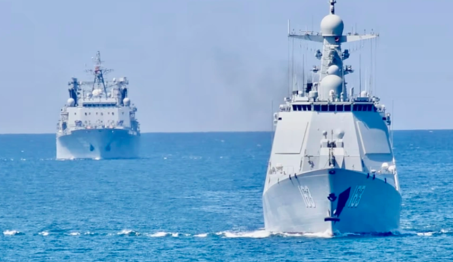 兩艘中國軍艦進入了波羅的海，前往俄羅斯聖彼得堡。 圖:翻攝自 騰訊網