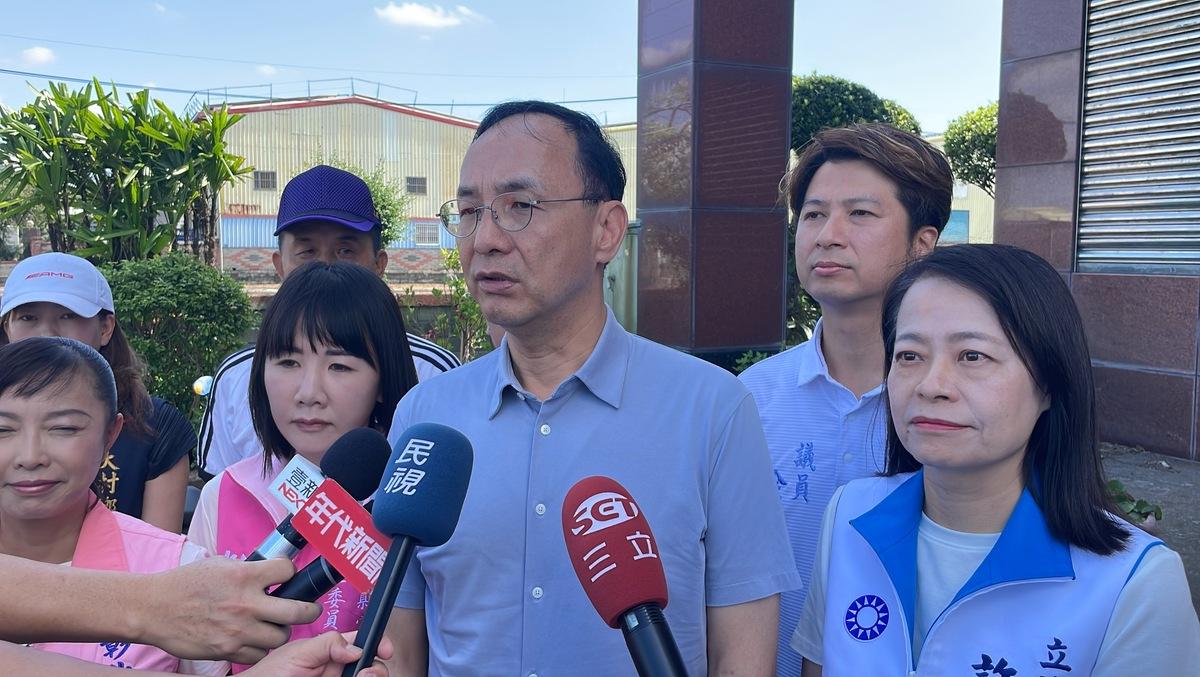國民黨主席朱立倫對於黨籍立委顏寬恆貪污遭判刑，他認為，相信透過司法公正來找回清白。 圖：國民黨文傳會提供