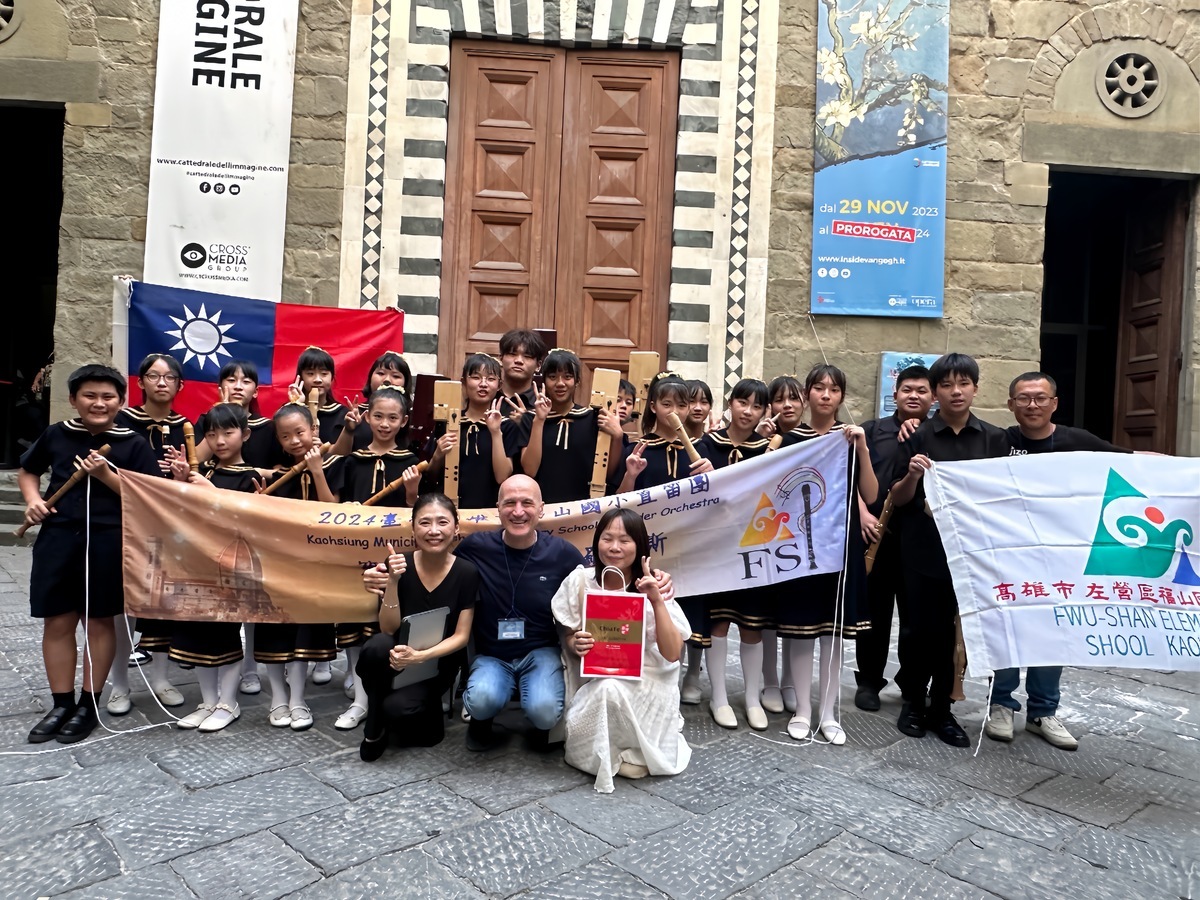 福山國小直笛團獲2024第11屆佛羅倫斯國際音樂節「金質獎」。 圖：高雄市福山國小/提供