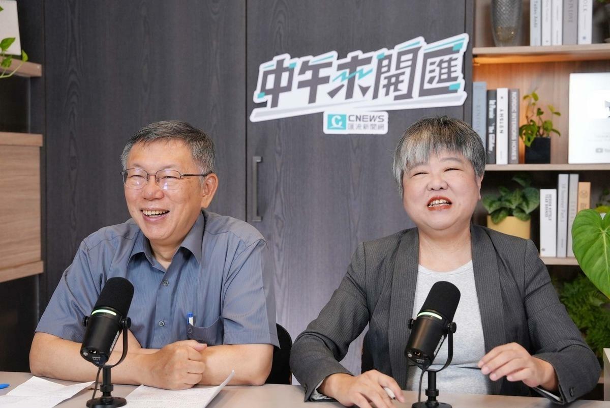 民眾黨主席柯文哲今接受CNEWS匯流新聞網網路節目《中午來開匯》主持人黃光芹專訪。 圖：《中午來開匯》製作單位 / 提供