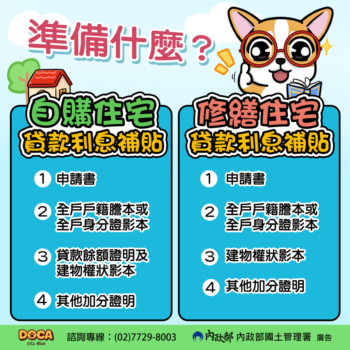 113年度住宅補貼需要準備什麼文件。 圖：國土署提供