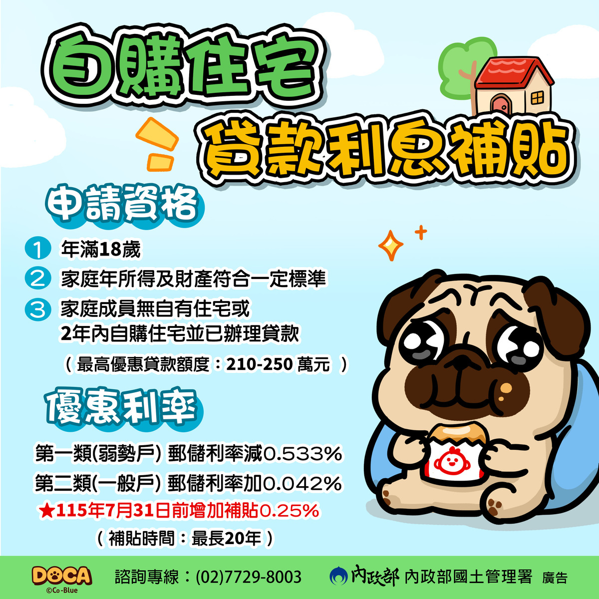自購住宅貸款利息補貼申請資格。 圖：國土署提供