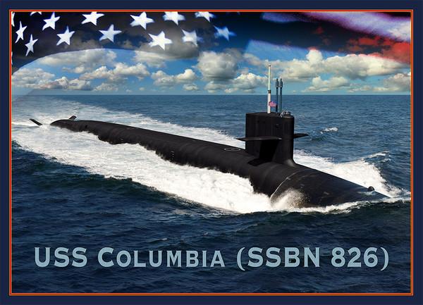 美國哥倫比亞級彈道飛彈潛艦首艦「哥倫比亞特區號(USS District of Columbia SSBN-826)」渲染圖。 圖：翻攝US NAVY