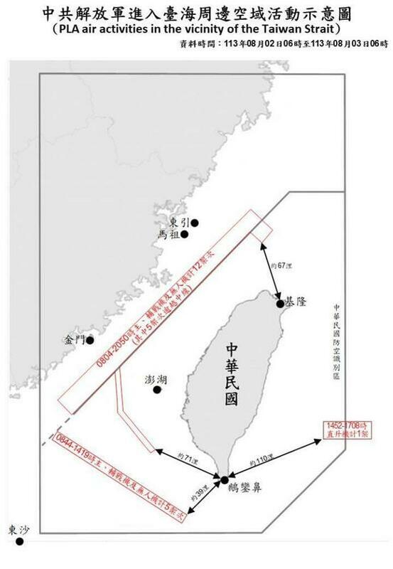 國防部表示，自今天下午4時起，陸續偵獲中共殲16、空警500等共計28架次出海活動；其中27架次逾越中線及其延伸線。 圖：翻攝自國防部官網