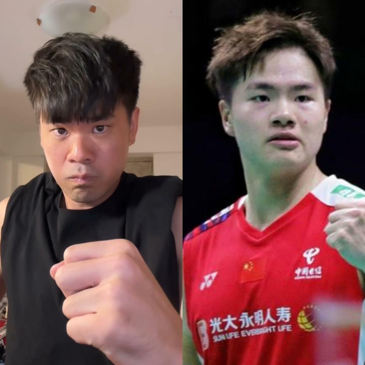 有網友意外發現梁偉鏗（右）竟撞臉蔡哥。 圖：翻攝自蔡哥IG、梁偉鏗微博