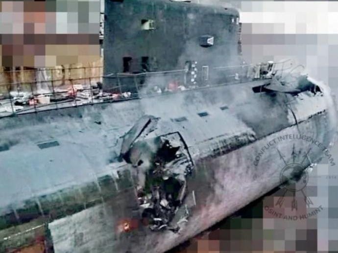 遭炸毀軍艦 圖 : 翻攝自X /  Igor Sushko