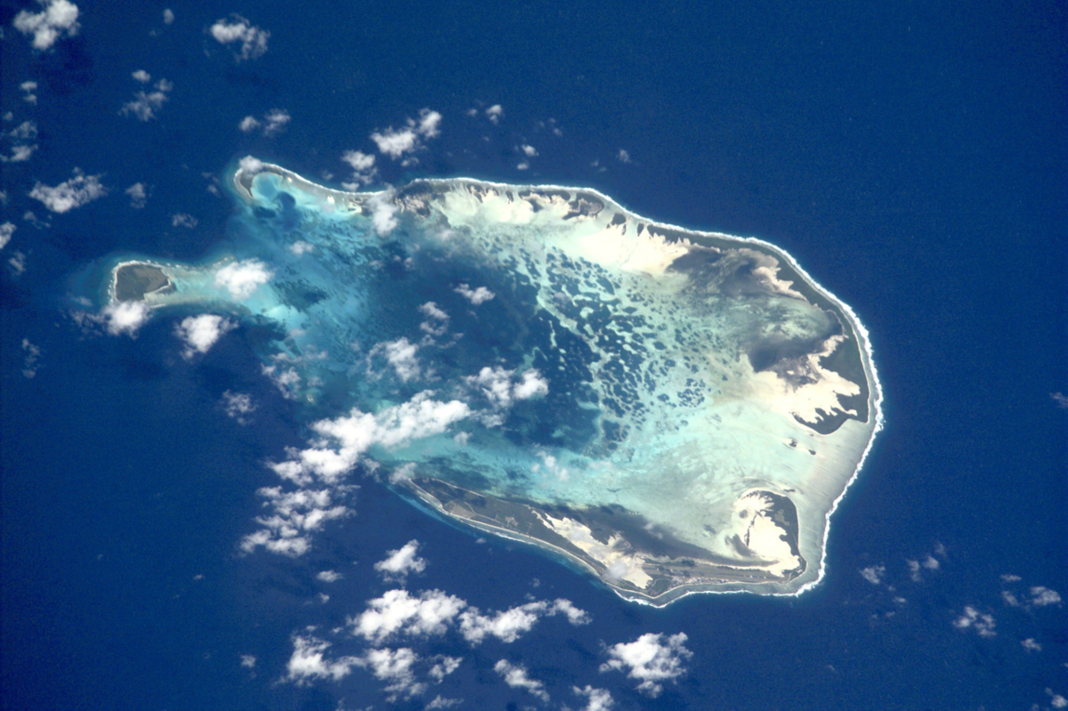 澳洲科科斯(基林)群島衛星空照圖。 圖：翻攝維基百科/NASA/公有領域