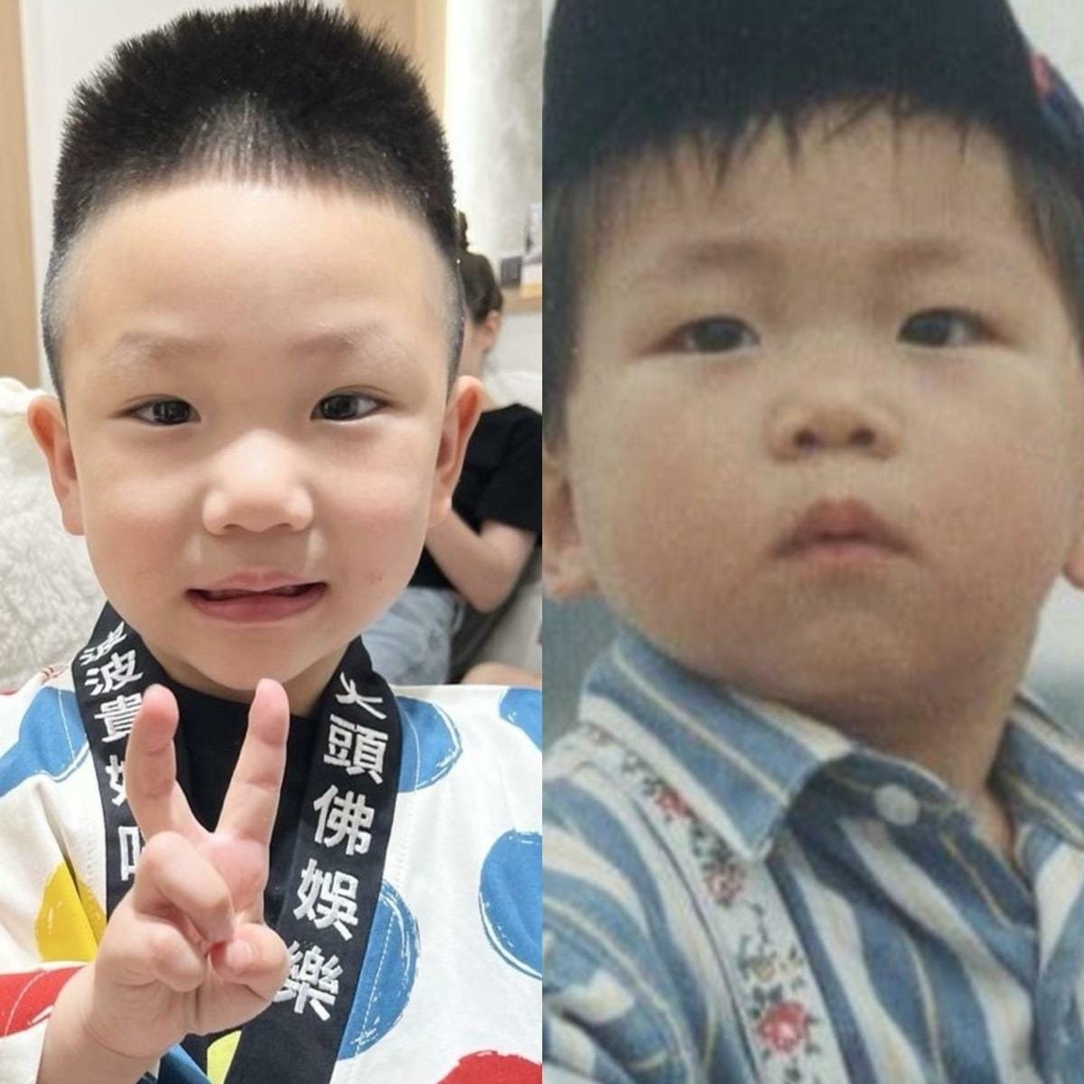 有網友發現李洋（右）小時候撞臉蔡波能。 圖：翻攝自蔡波能、李洋IG