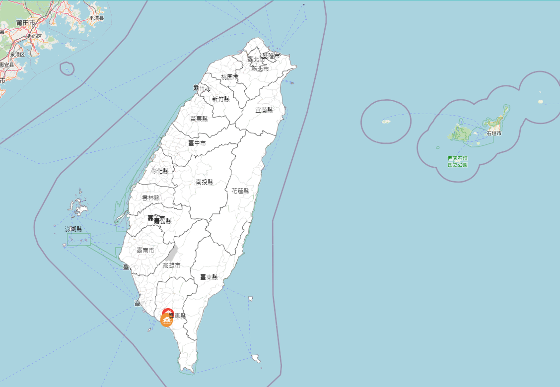 經濟部水利署對高雄市、屏東縣列為一級淹水警戒，其中高雄市累積雨量已達107毫米。 圖：翻攝自經濟部水利署官網
