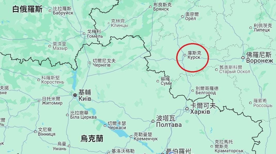 烏克蘭部隊攻進俄羅斯境內10公里處 圖：翻攝自Google Map