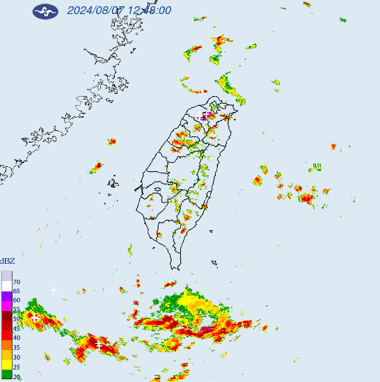 大雷雨即時消息。 圖：翻攝自中央氣象署官網