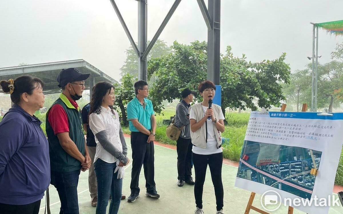 陳亭妃陳碧玉爭取農水署經費 搶救新市永新社區水患破口