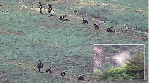 南韓指控北韓在兩韓非軍事區(DMZ)北側強行推進埋雷與屏障設置作業。 圖：翻攝南韓聯合參謀本部官網