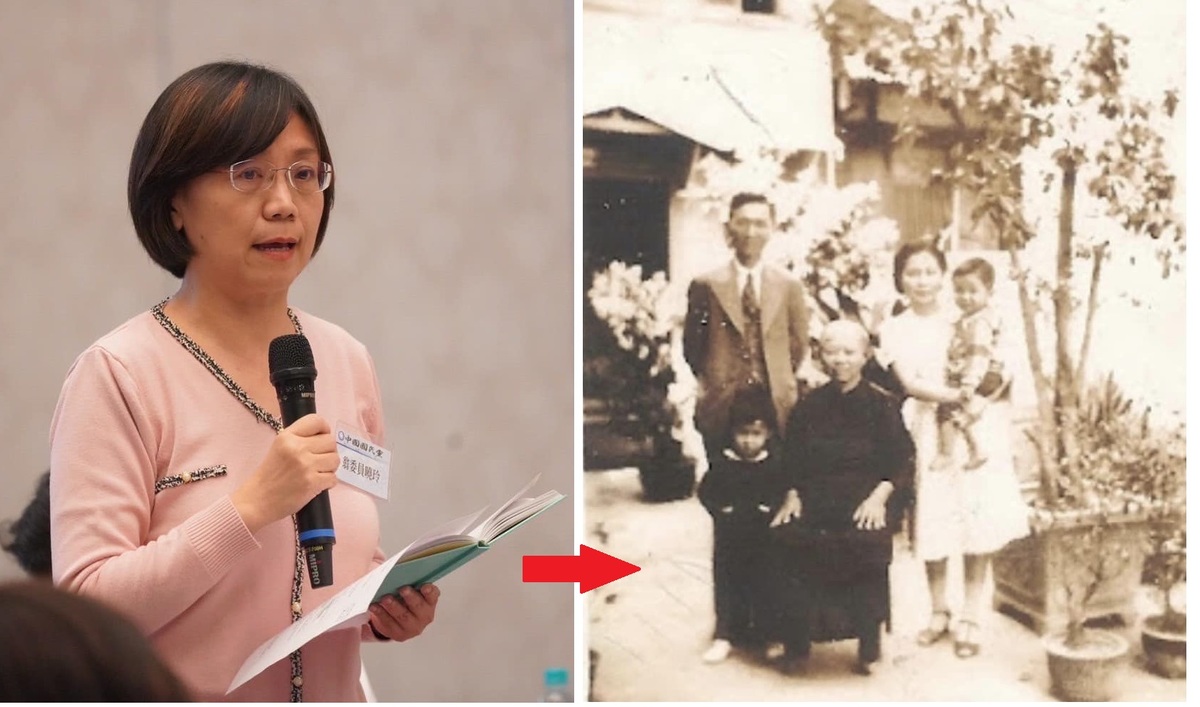 國民黨不分區立委翁曉玲（左圖）只講外公不提阿公，被翻出家族歷史，原來她的阿公翁鐘賜（右圖後左）是日治時代重要經理人，家族顯赫。 圖：翻攝自傅崐萁、李正皓臉書／新頭殼製