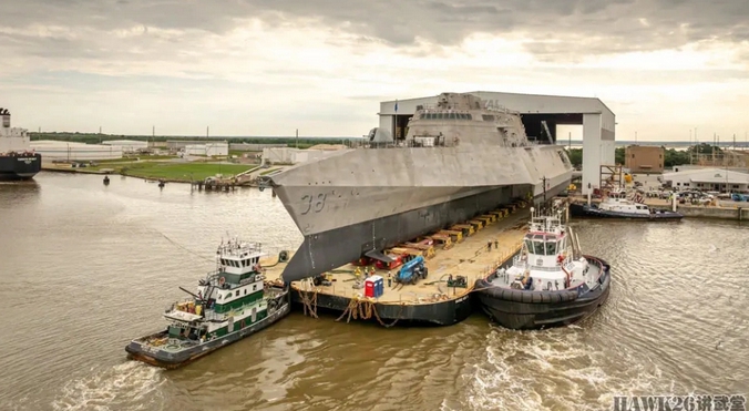 奧斯塔美國公司 （ Austal USA ）在當地時間 5 日下水了「皮埃爾（ Pierre ）」號瀕海戰鬥艦（ LCS-38 ）。 圖 : 翻攝自講武堂hawk26