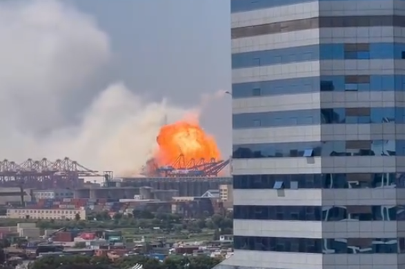 陽明海運傳出爆炸消息。 圖：翻攝自微博