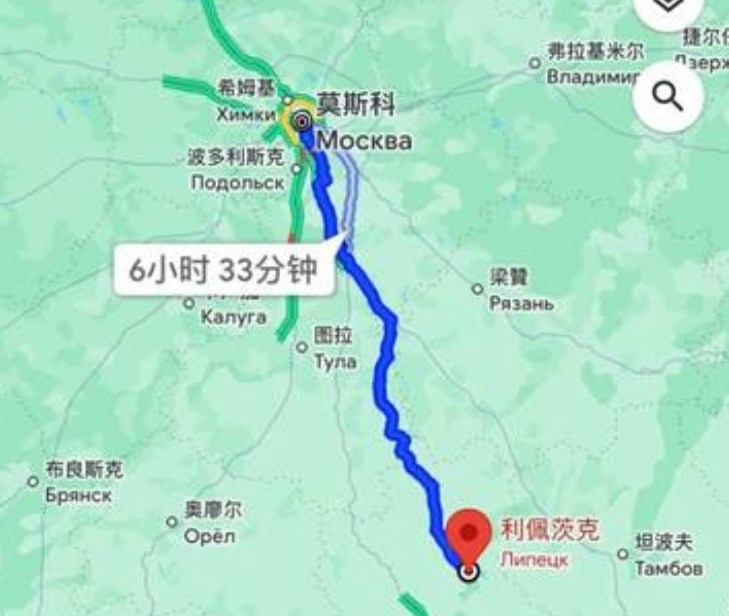 從利佩茨克開車到俄羅斯只要6個半小時。 圖 : 翻攝自X