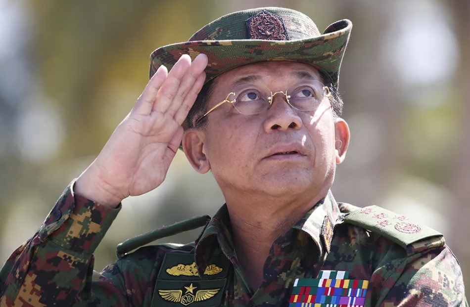緬甸軍政府領導人敏昂萊（Min Aung Hlaing ) 。 圖:翻攝自 騰訊網