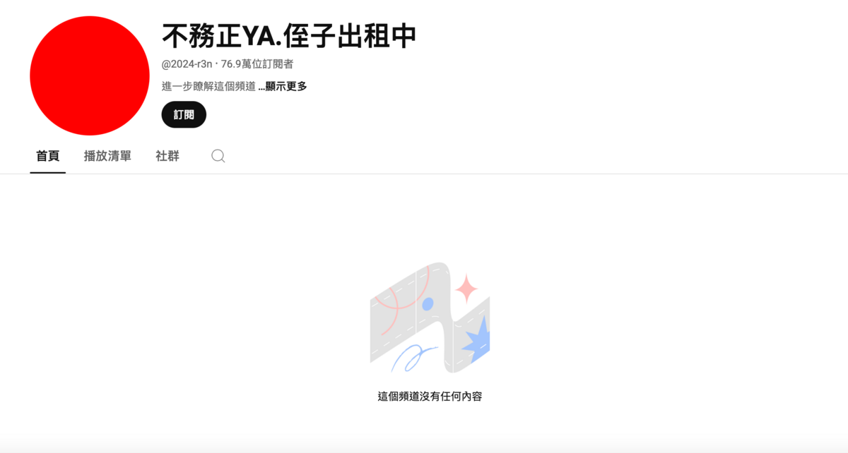 羅時豐疑似與侄子兼頻道製作人張敏慎鬧翻，9日晚間頻道無預警下架，影片全數刪光，頻道名字也改成「不務正YA.侄子出租中」。 圖：翻攝自不務正YA.侄子出租中YT頻道