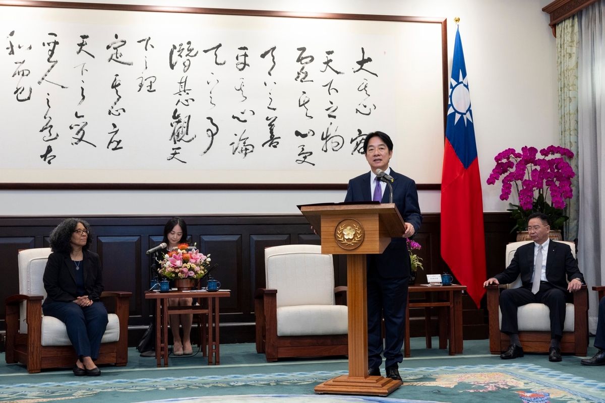 總統賴清德接見美國聯邦眾議員史崔珂蘭（Marilyn Strickland）訪團一行。 圖：總統府提供