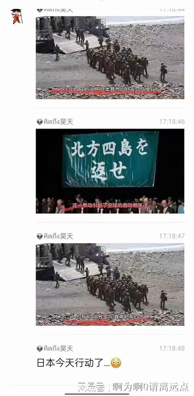 網絡上流傳著日本向北方四島增兵 8,000 人的消息。 圖 : 翻攝自X帳號@Vd6Gvq